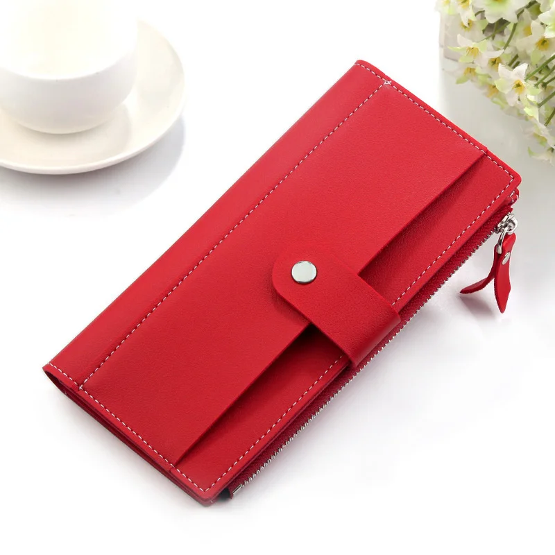 

2023 Luxury Brand Women Wallets Long Fashion Fastener Hasp PU Leather Wallet Female Purse Clutch Money Women Wallet Coin Purse