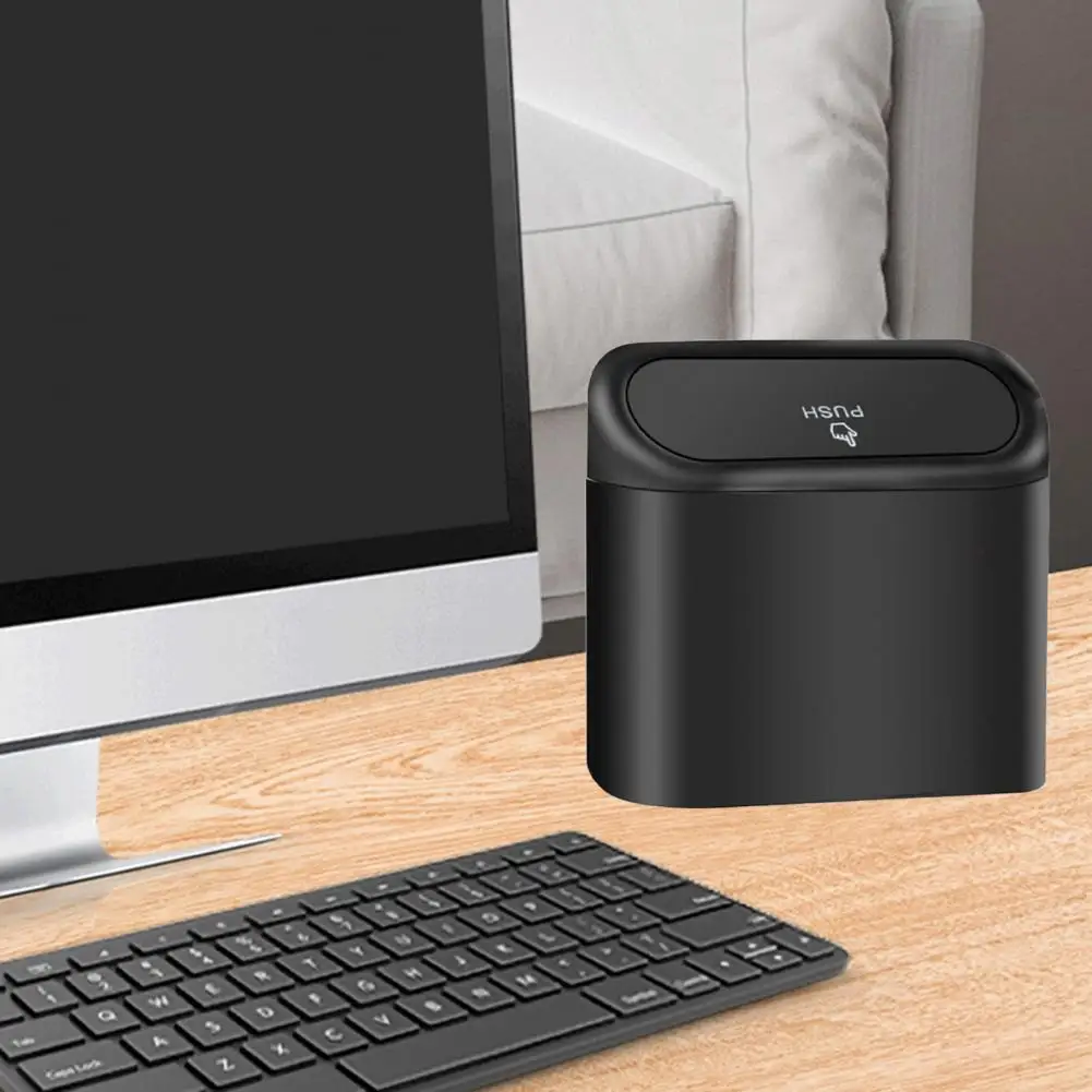 Waterproof Car Trash Bin With Lid Mini Hanging Dustbin For Vehicle Home Office Garbage Organizer