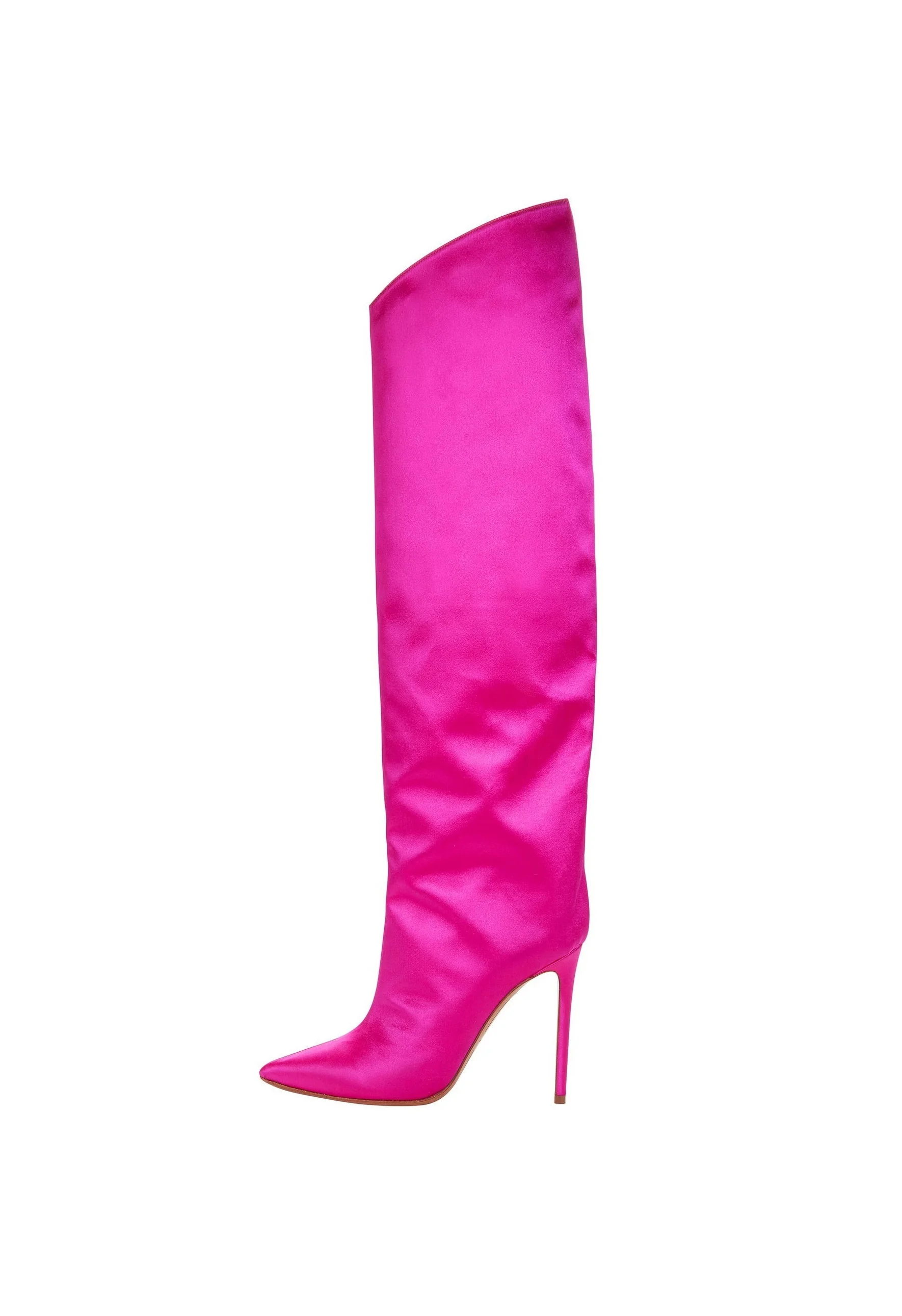 

Stylish Woman Shoes Sexy PU Fuchsia Thin Heel Boots 2022 Fashion Ladies High Quality Pointed Toe Side Zip Performance Boots