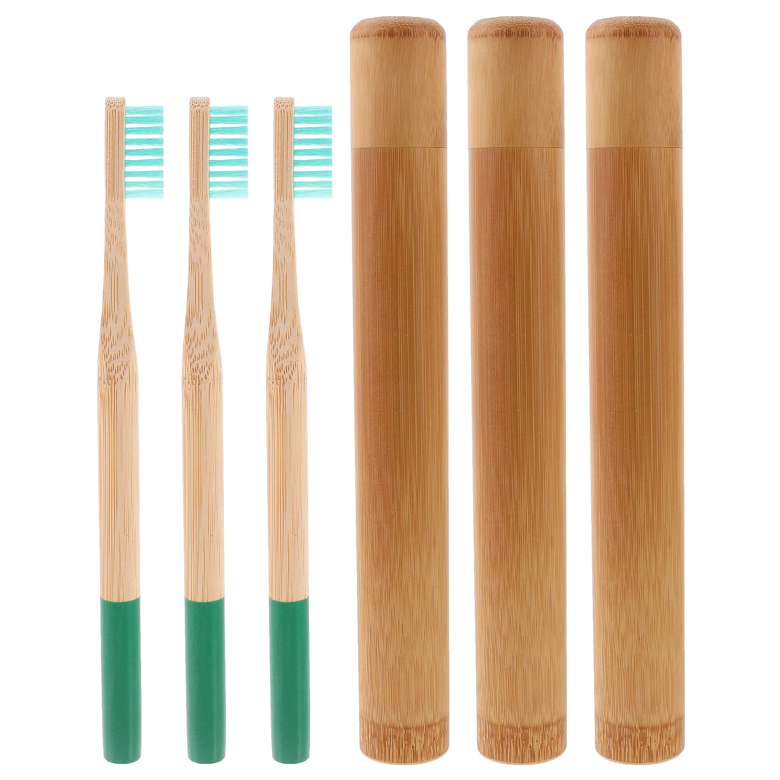 

Bamboo Kids Toothbrushes Storage Tube Kit Portable Degradable Case Travel Products