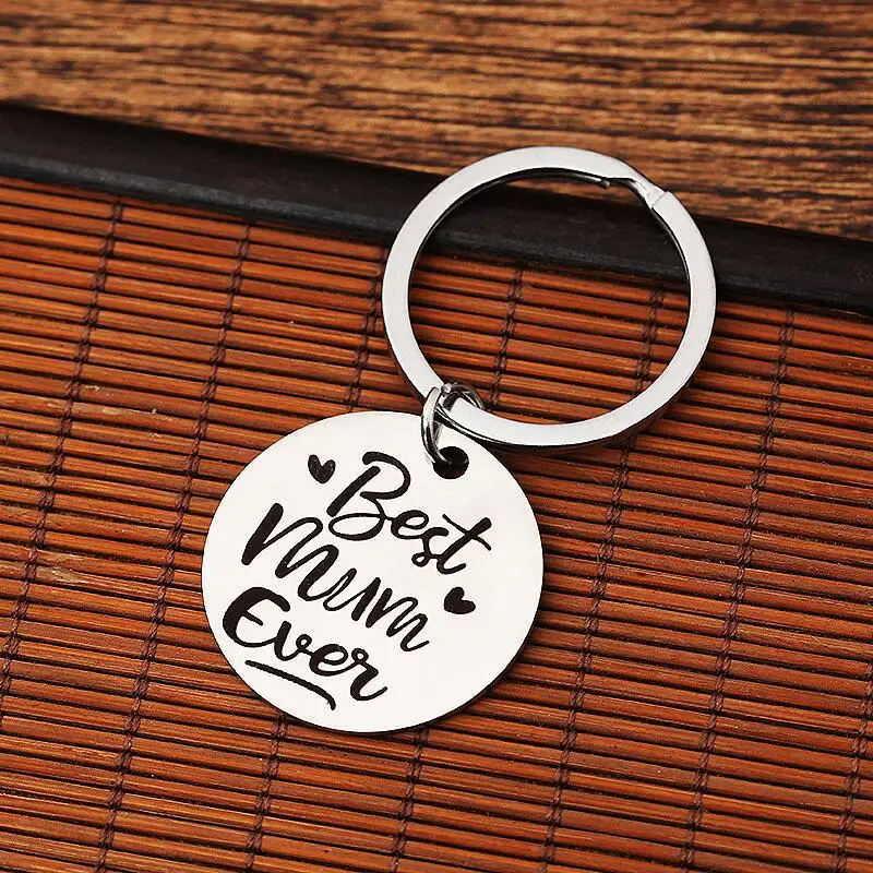 

Best Mum Ever Mother's Day Creative Keychain Stainless Steel Women Jewelry Accessories Pendant Gifts Fashion