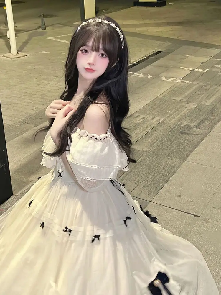 Винтажное элегантное платье макси в стиле &quotЛолита&quot женские платья с милым