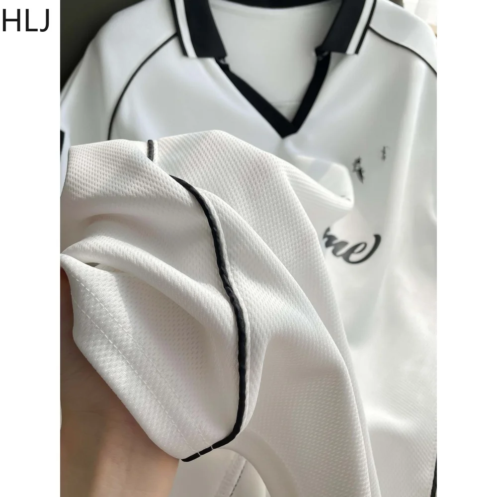 HLJ белый винтажный повседневный свободный пуловер с буквенным принтом и
