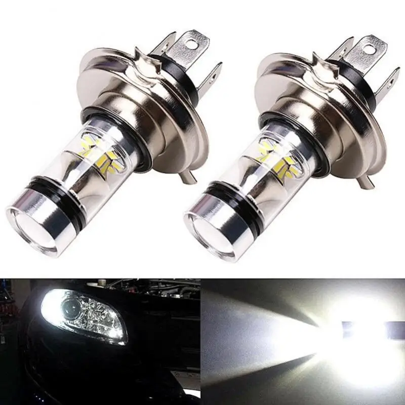

2pc H4 LED Bulbs Car Driving Daylight Light 100W White Super Bright Auto LED H4 Fog Lights Bulb Brake Turn Signal Lamp 12V 6000K