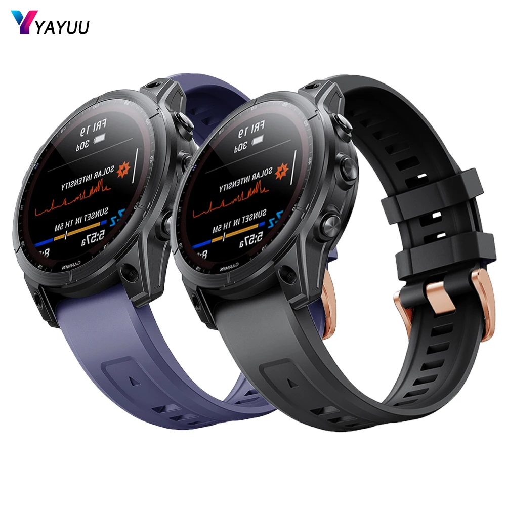 

YAYUU 20mm Silicone Band For Garmin Fenix 7S 6S Pro 5S Plus Quick Release Easy Fit Watch Strap For Forerunner 645 245/Venu 2S SQ