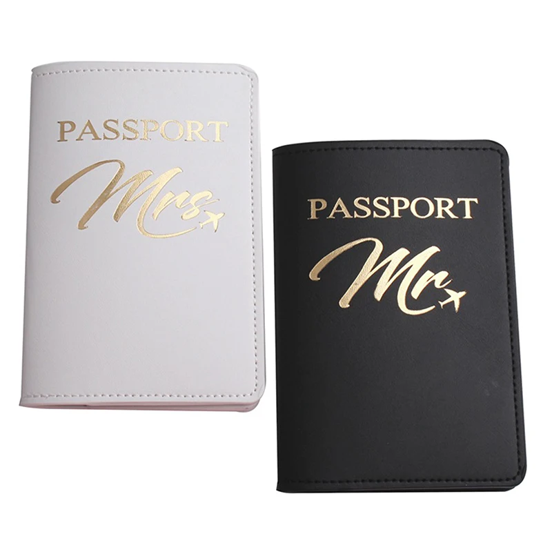 Mr Mrs Lover Couple Passport Cover Embroidery Passport Holder Women Men Travel Accessories