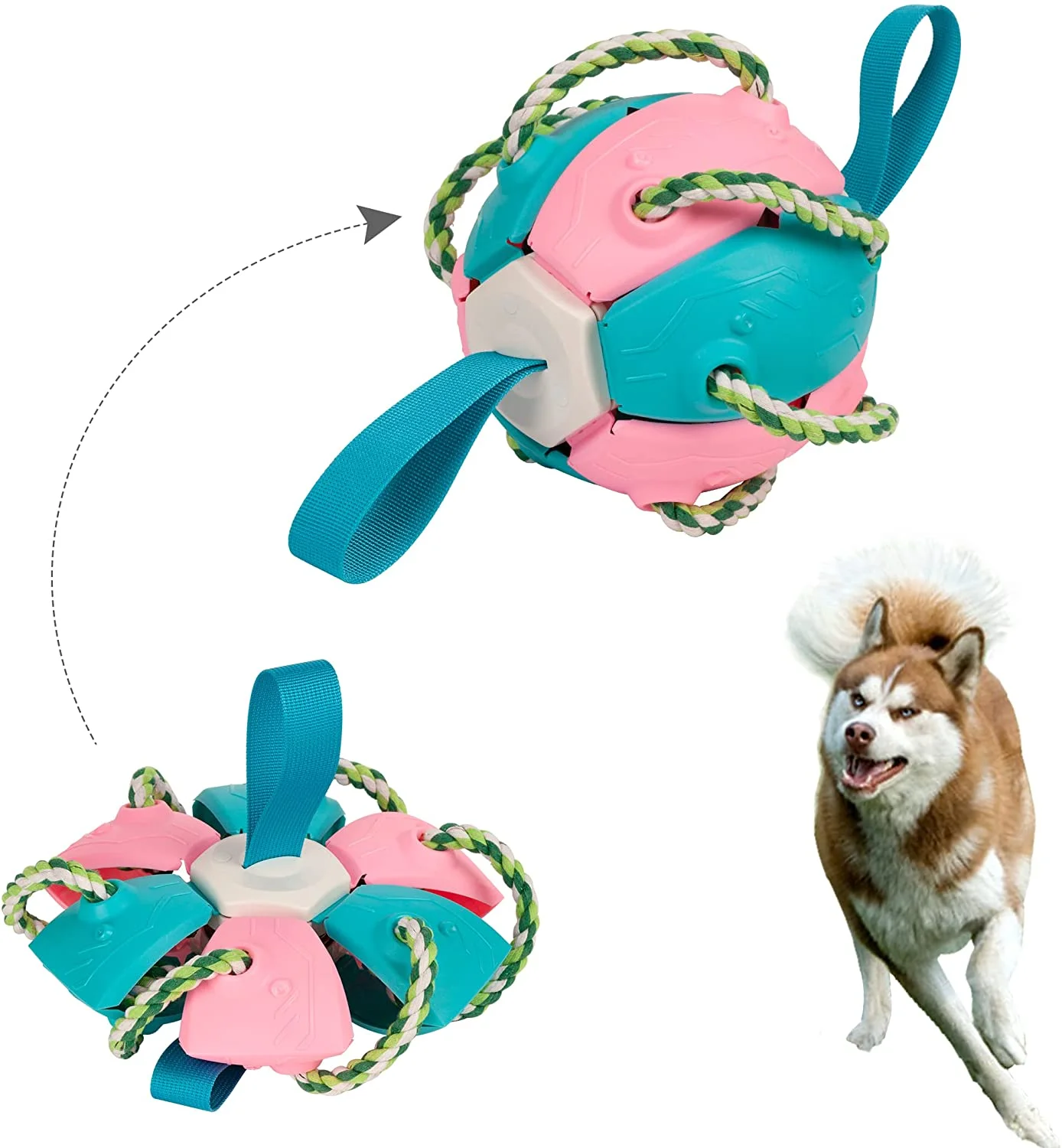 

LVTUBANLV жевательные мячики для собак, игрушка для упражнений на открытом воздухе для собак, тянущиеся военные игрушки, восстанавливающие форм...