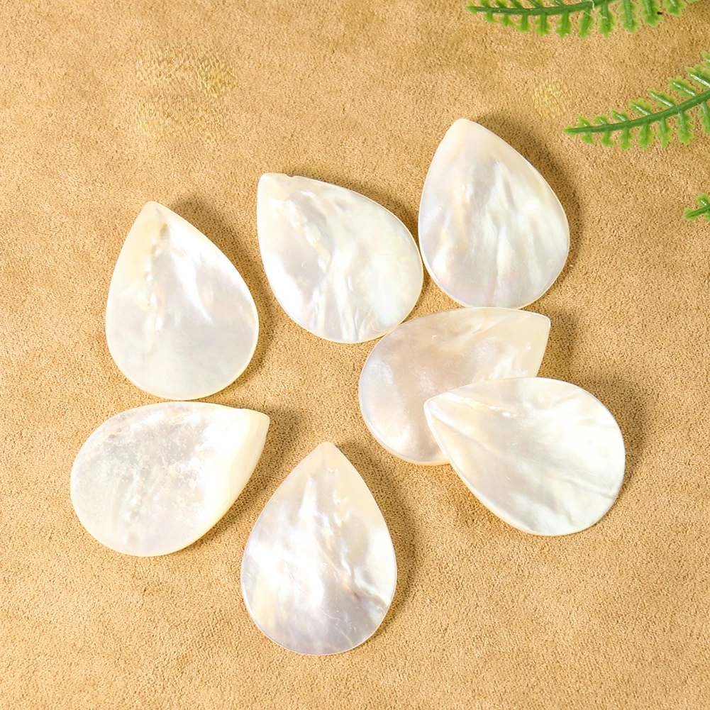 

2PCS Natural Mother of Pearl Shell Drop Charms Pendant Side Hole Connector Bead for Jewelry Making DIY Necklace Earring Bracelet
