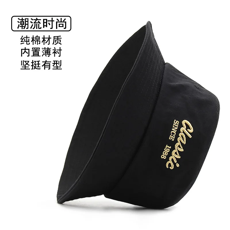 

Plus Size Fisherman Hats Male Summer Cotton Sun Hat Big Head Man Women Large Size Bucket Hats 56-60cm 60-65cm Unisex Black Hat