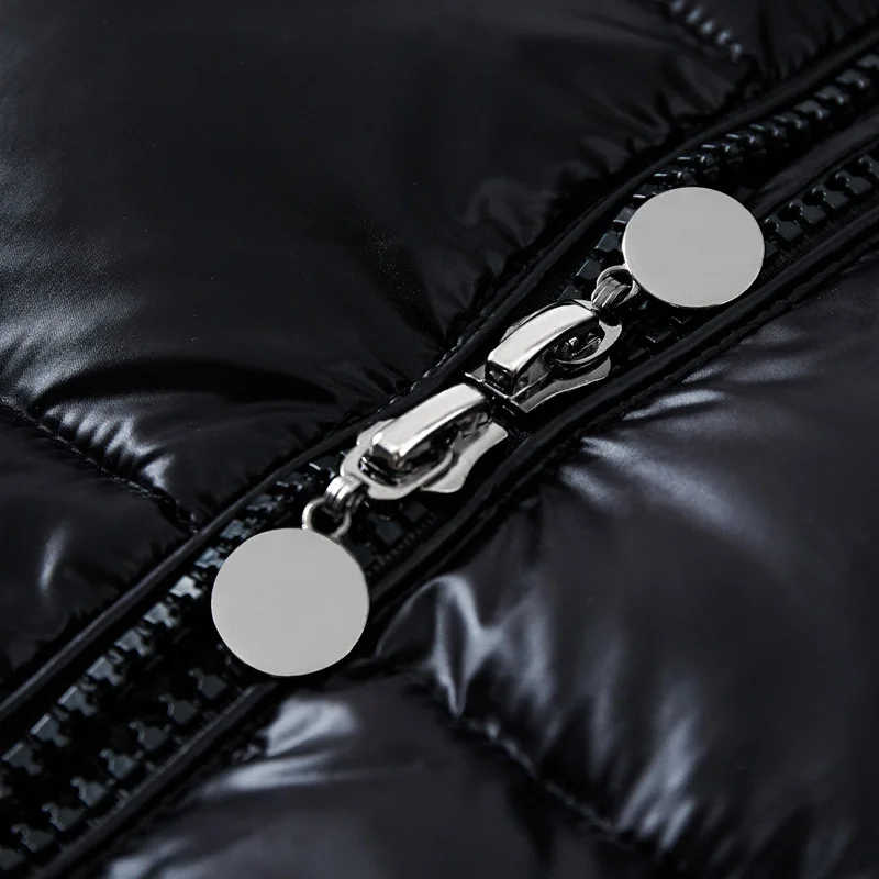 Мужской пуховик с капюшоном белой утки теплое глянцевое мужское блестящее