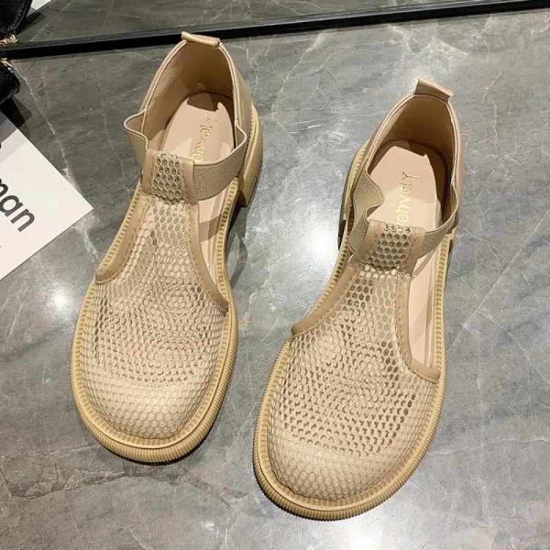 

Women Mesh Hollowed Out Sandals 2023 Summer New Fashion Design Thick Sole Breathable Lightweight Anti-Slip Wear-resisting Shoes