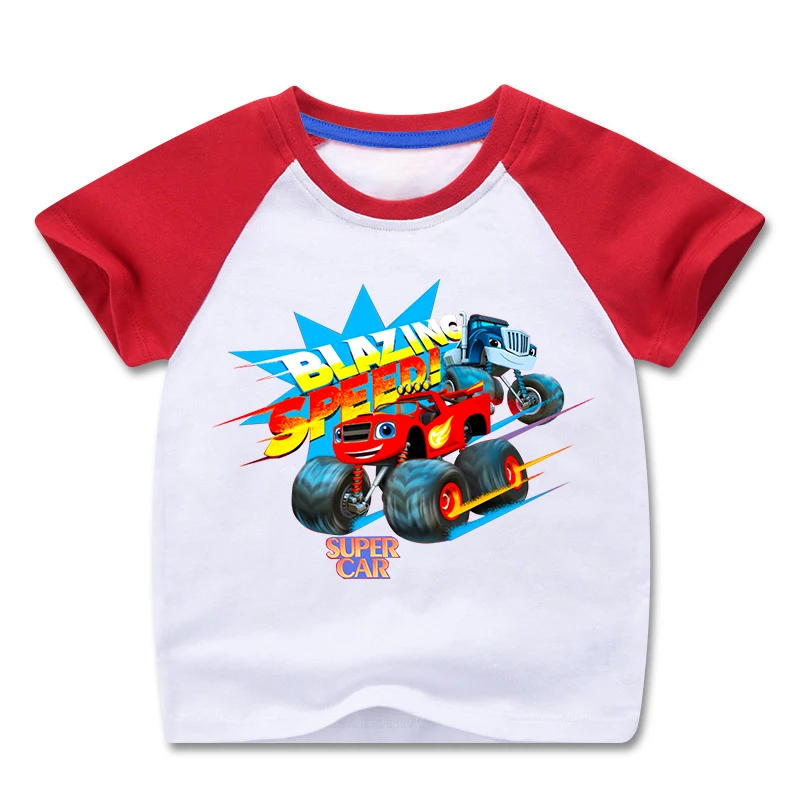 

Blaze And The Monster Machines Children's Clothes Boy Impostor Blaze Game Anime T-Shirt Boy Or Girl Tees Top Short Sleeve Tshirt