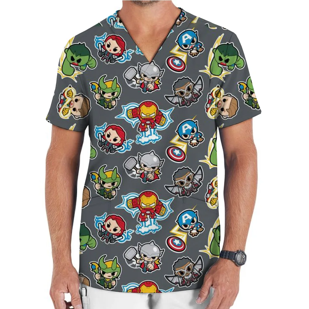 Униформа медсестры Marvel Iron Man мужской матовый топ медицинская карманная форма