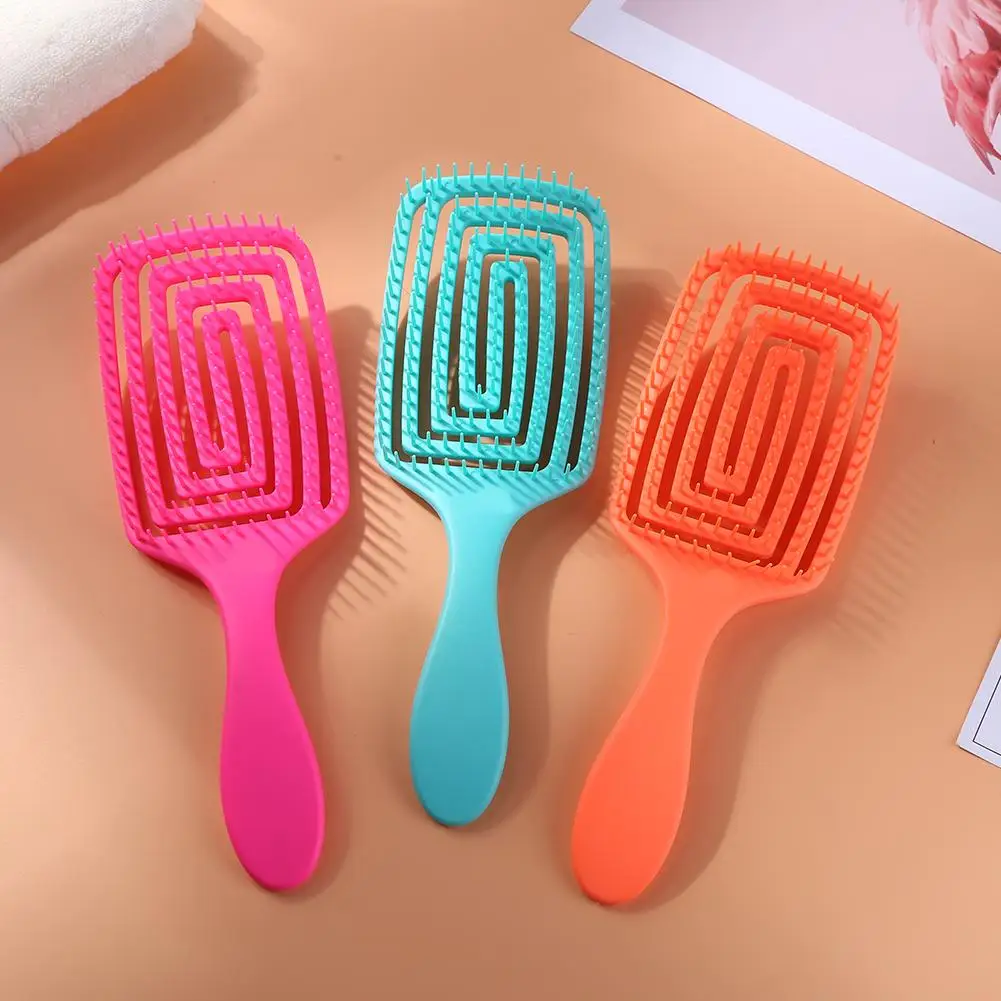 

Pro Hollow Women Hair Brush Scalp Massage Comb Salon Dry Wet Hairdressing Styling Tool HairBrush Massage Scalp Massager