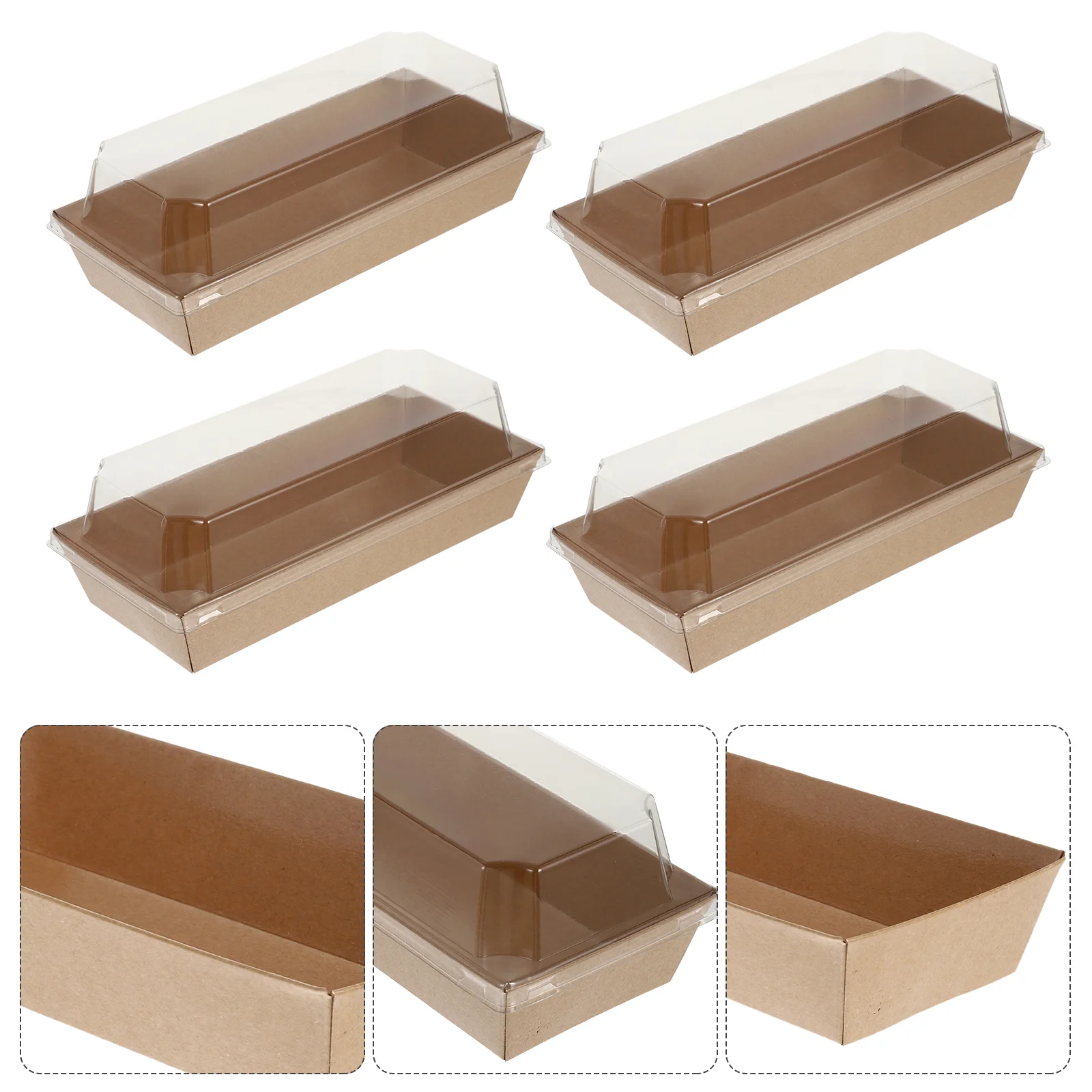

Box Paper Boxes Charcuterie Cake Lids Carrier Packing Lid Bread Sandwich Kraft Packaging Clear Containers
