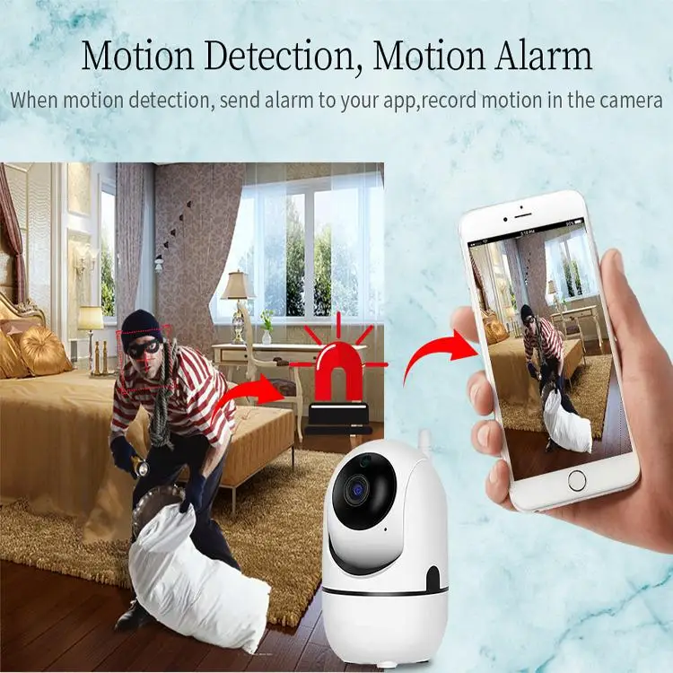 Фото Домашняя безопасность 1080p Wifi камера Радионяня датчик движения отслеживание голоса будильник Аудио Прослушивание с ночным видением Tf карта ... №4