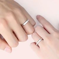 s925 sterling silver plain silver couple ring simple fashion men and women pair ring fine jewelry wedding party birthday gift