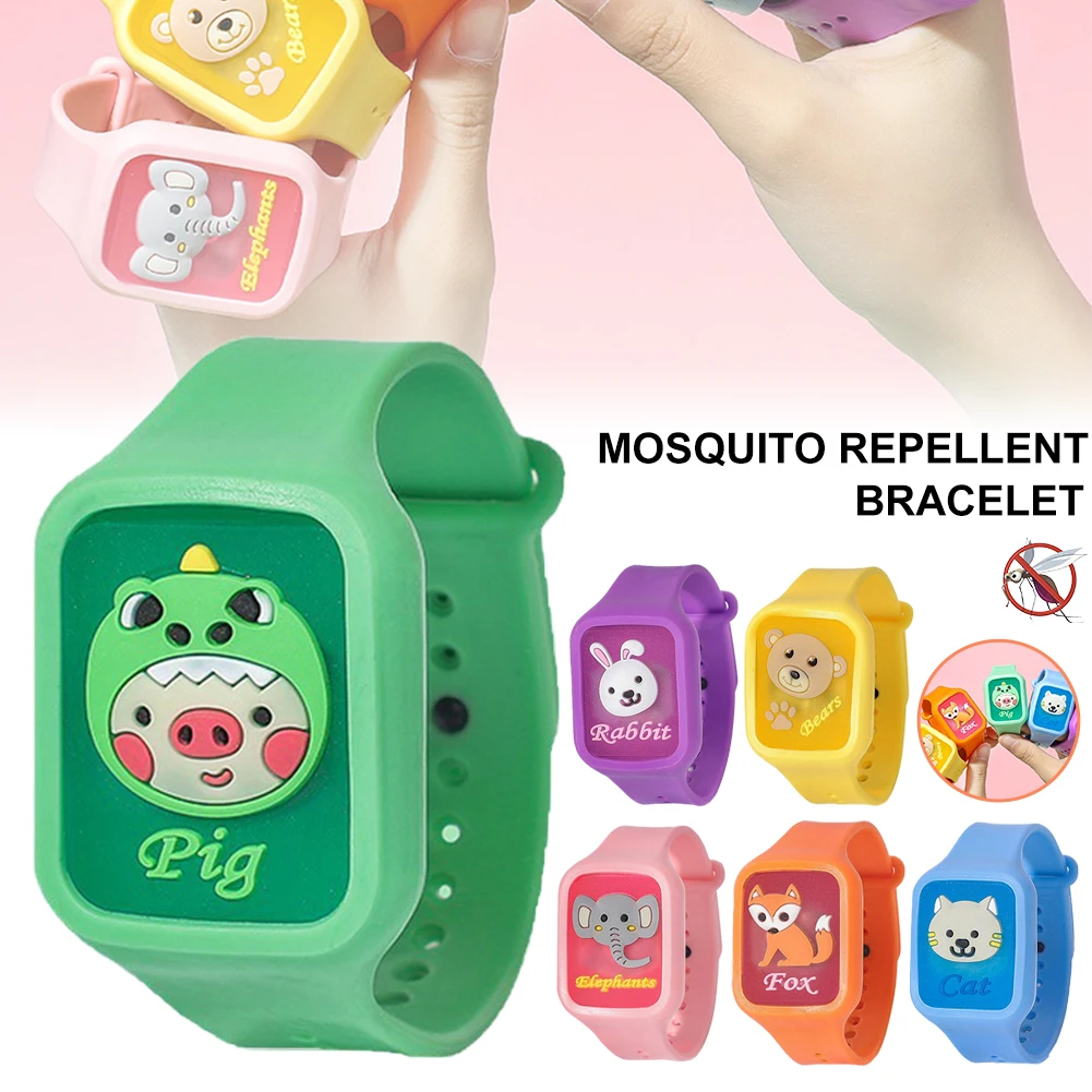 Cartoon Mosquito Repellent children silicone Watch Adjustable Wearable Plant Essential Oil Wristband Killer |