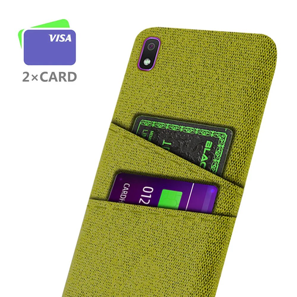 

For Samsung Galaxy A10 Case Dual Card Fabric Cloth Luxury Business Cover For Samsung Galaxy A10 A 10 A105F A105 Coque Funda