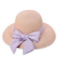 trend design korean version woven top hat ladies shade breathable outdoor party travel hiking wide brim fitted bucket straw hat