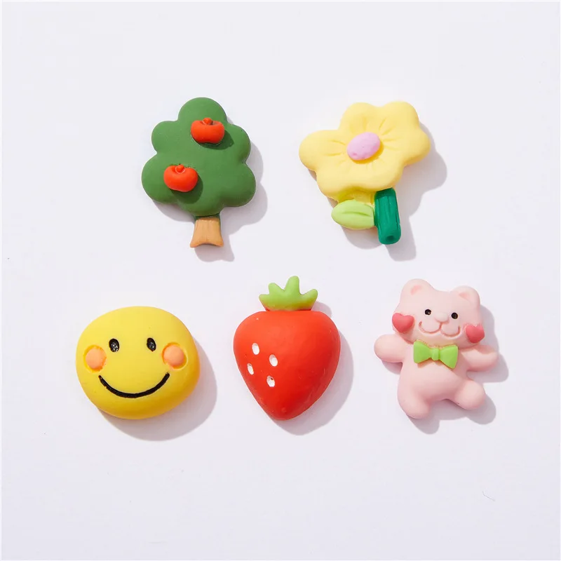 

Кавайный Кабошон из смолы, Мультяшные фрукты с плоским основанием, аксессуары для самостоятельного изготовления ювелирных изделий, милый Скрапбукинг, украшения