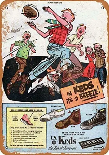 

Tamengi 8"x12"Metal Sign - Keds Tennis Shoes - Rusty Look