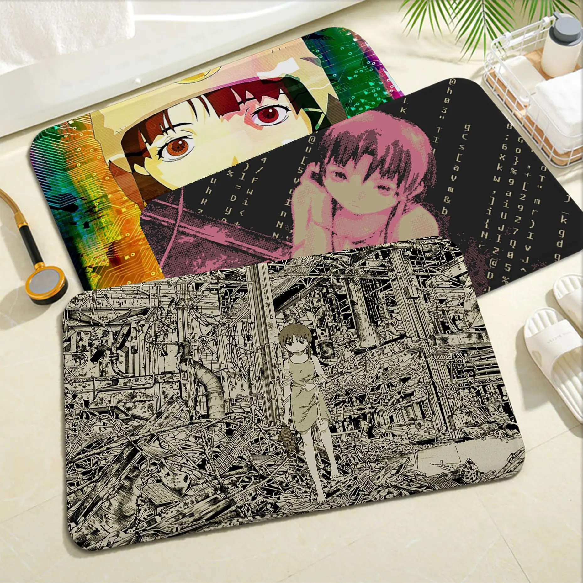 

Serial Experiments Floor Mat Kids Room Bedroom Decoration Balcony Anti-Slip Doormat Living Room Doormat Area Rug