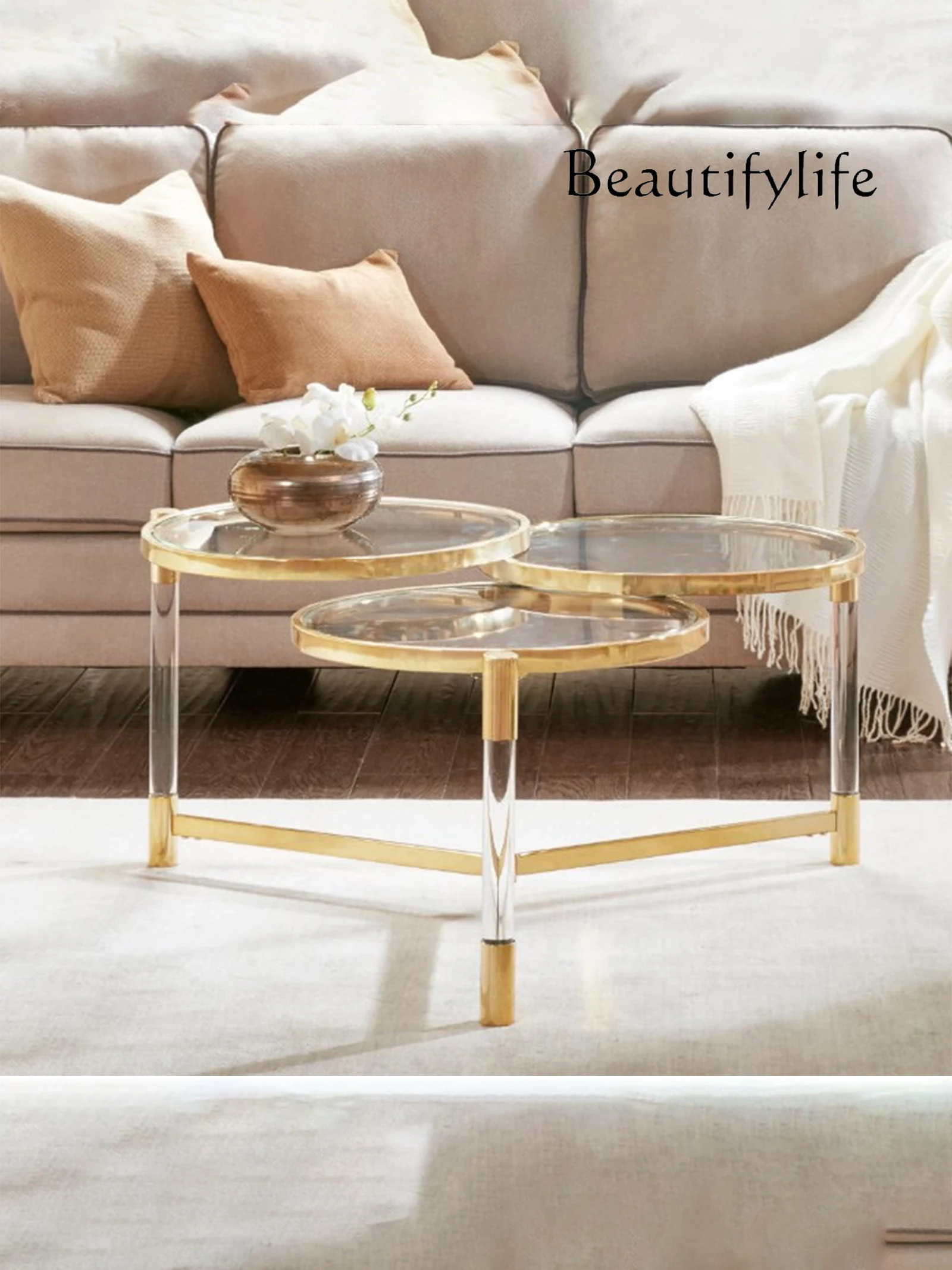 kreatywna osobowość przezroczysty akrylowy stolik do herbaty ze szkła organicznego w salonie kawowy wnętrz