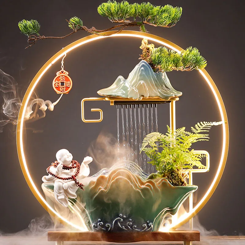 

Living Room Incense Burner Waterfall Ceramic Diffuser Reflux Chinese Gift Incense Bruleur Bougie Fondante Water Falls Home Decor