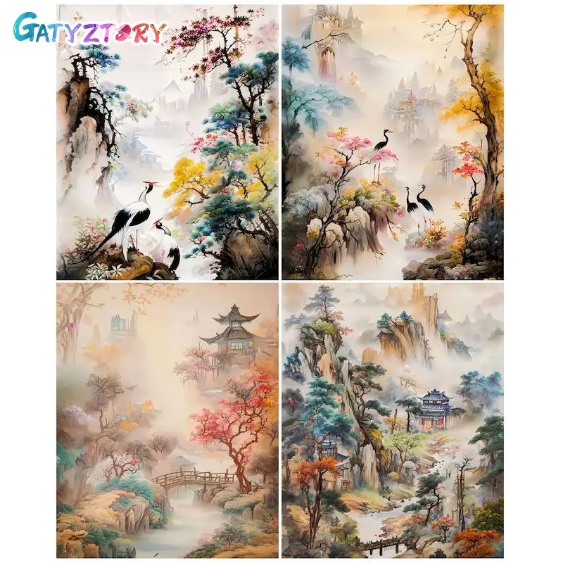 

GATYZTORY 60x75cm Paint By Numbers Handpainted Canvas painting Landscape Painting By Numbers For adults Home decor Artwork
