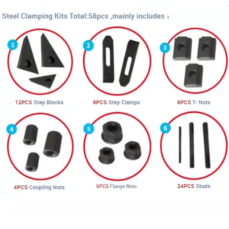 Фрезерный станок 58 зажимный комплект 10.9 закаленный композитный пресс M8 M10 M12