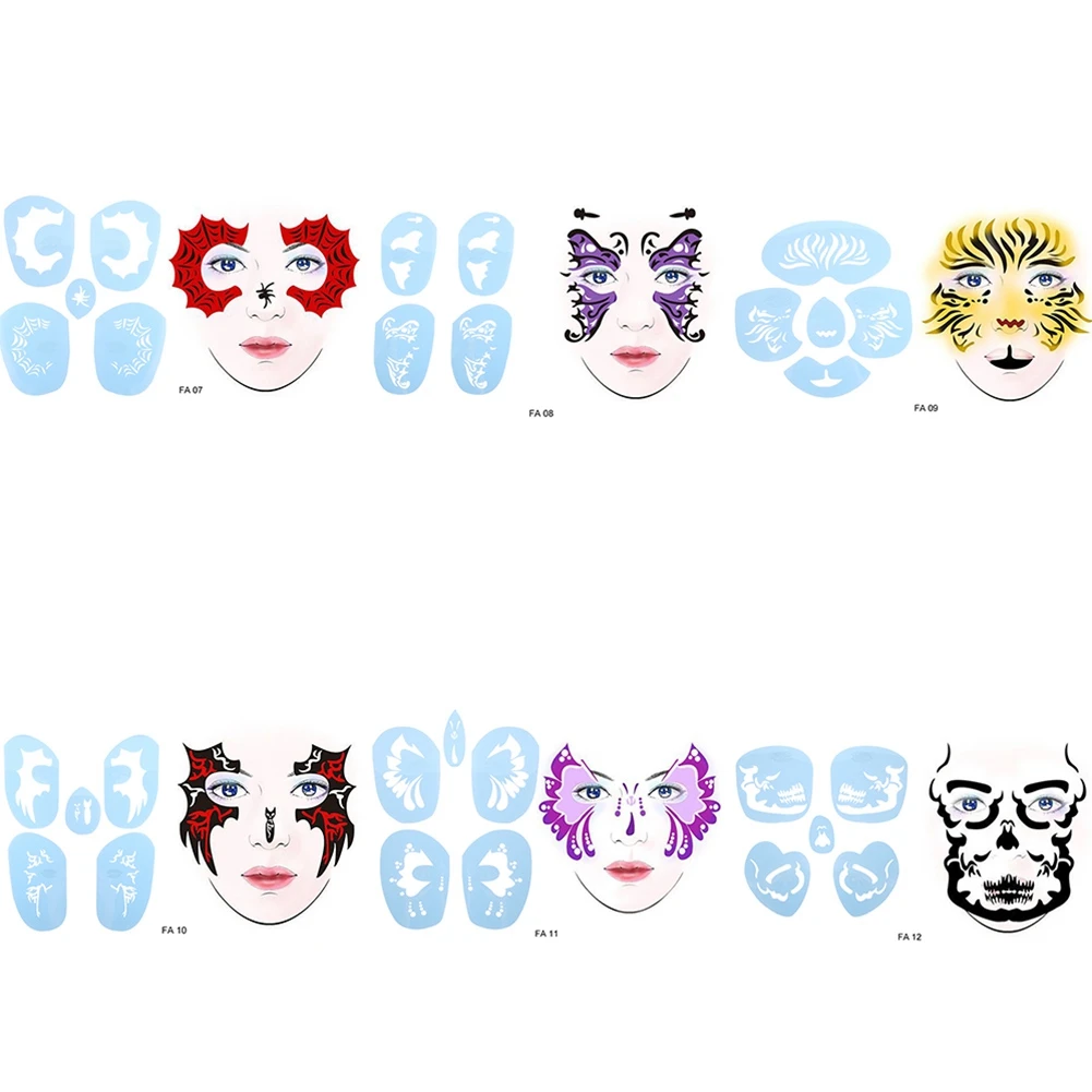 

6 стилей/набор, трафарет для лица