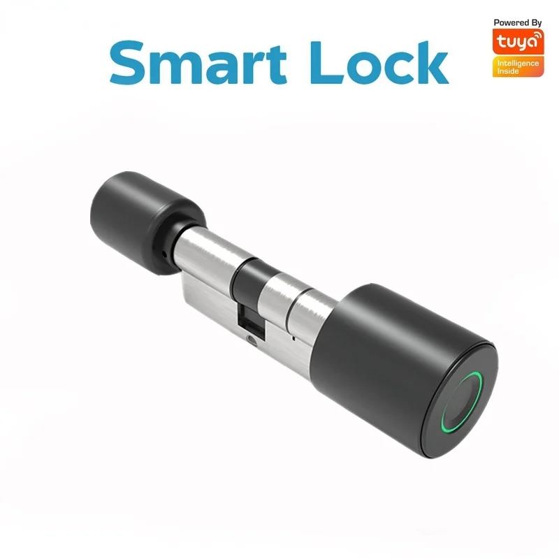

Дверной замок Tuya со сканером отпечатков пальцев, цилиндрический замок со сканером отпечатков пальцев, управление через приложение, «сделай...