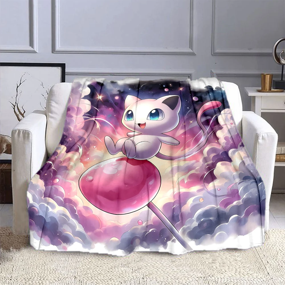 Японское мультяшное милое розовое пушистое мягкое фланелевое одеяло с покемоном