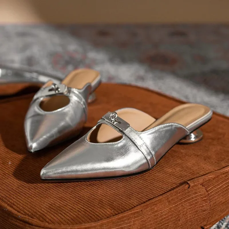 Новинка лета 2024 женские туфли на высоком каблуке остроносые модные в форме