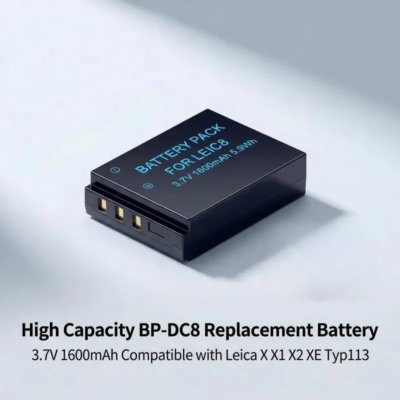 Фото Запасной литий-ионный аккумулятор 3.7V 1600mAh BP-DC8 для цифровых камер Leica X, X1, X2, XE, VARIOX, TYP113 №1