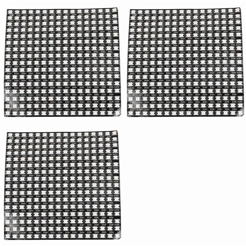 Фото 【РЕКОМЕНДУЕМ】3X WS2812 RGB LED-матричная панель с индивидуальной адресацией, гибкая, для видеоэкранов, DC5V (16X16) №1