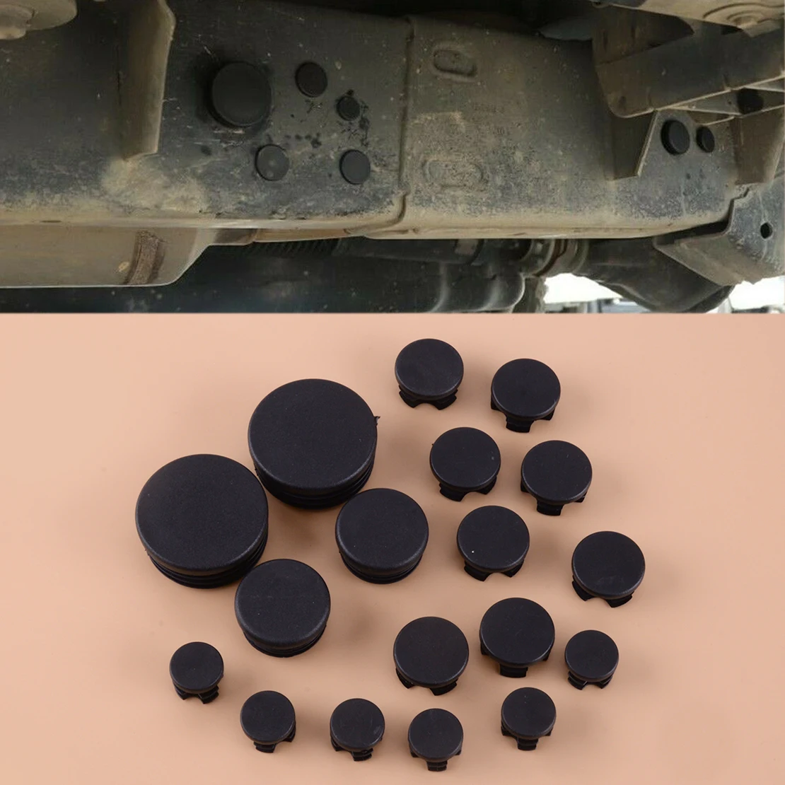 

18 шт./компл. Автомобильная наружная задняя водонепроницаемая крышка стопора, подходит для Jeep Wrangler JL Gladiator JT 2018 2019 2020, черный пластик