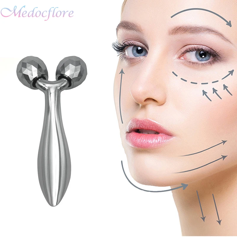 Роликовый массажер красоты 3D Инструменты для ухода за лицом V-образная форма