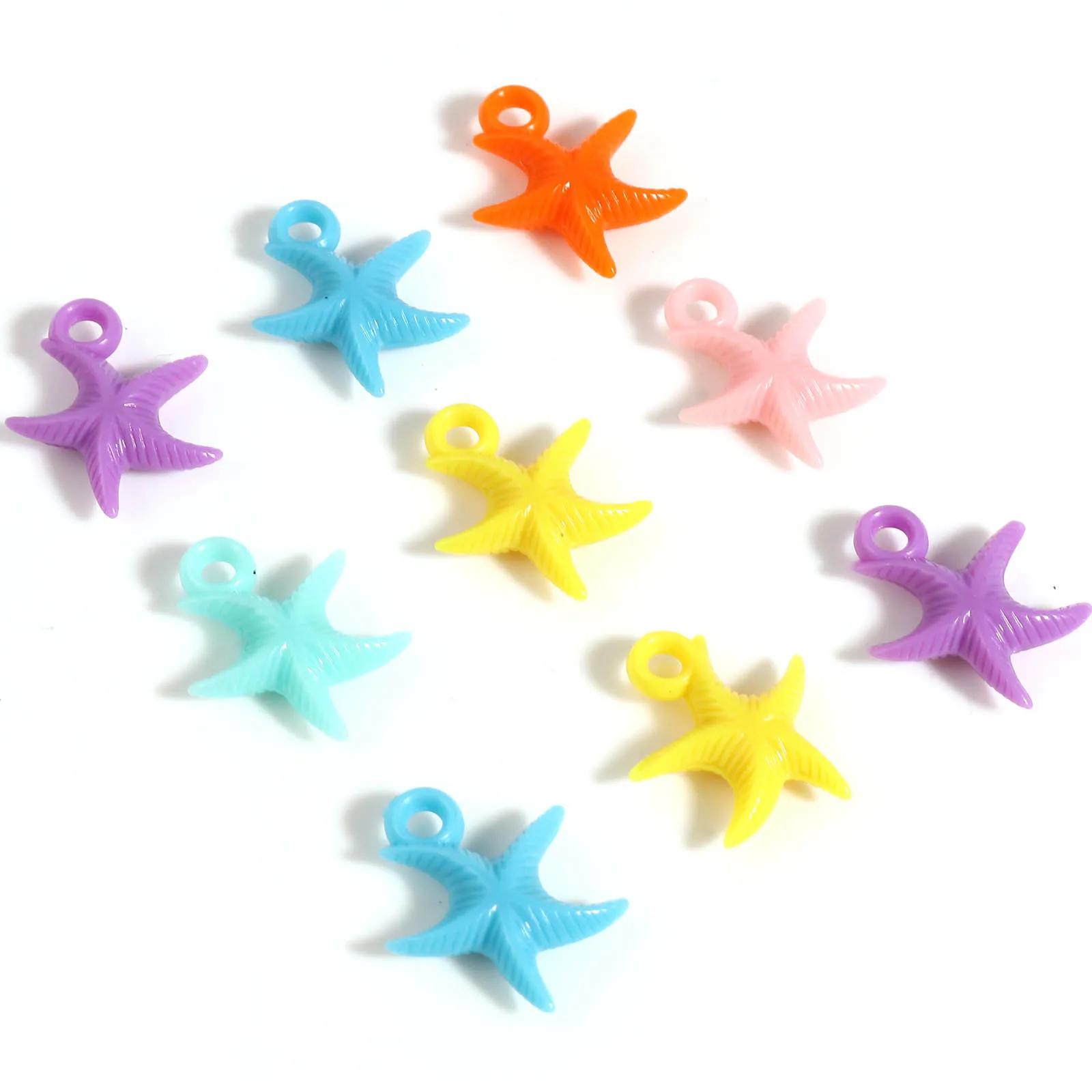 

Fashion Resin Ocean Jewelry Charms Star Fish At Random Color Pendants DIY Making Necklace Earrings Jewelry 16mm x 14mm,200PCs