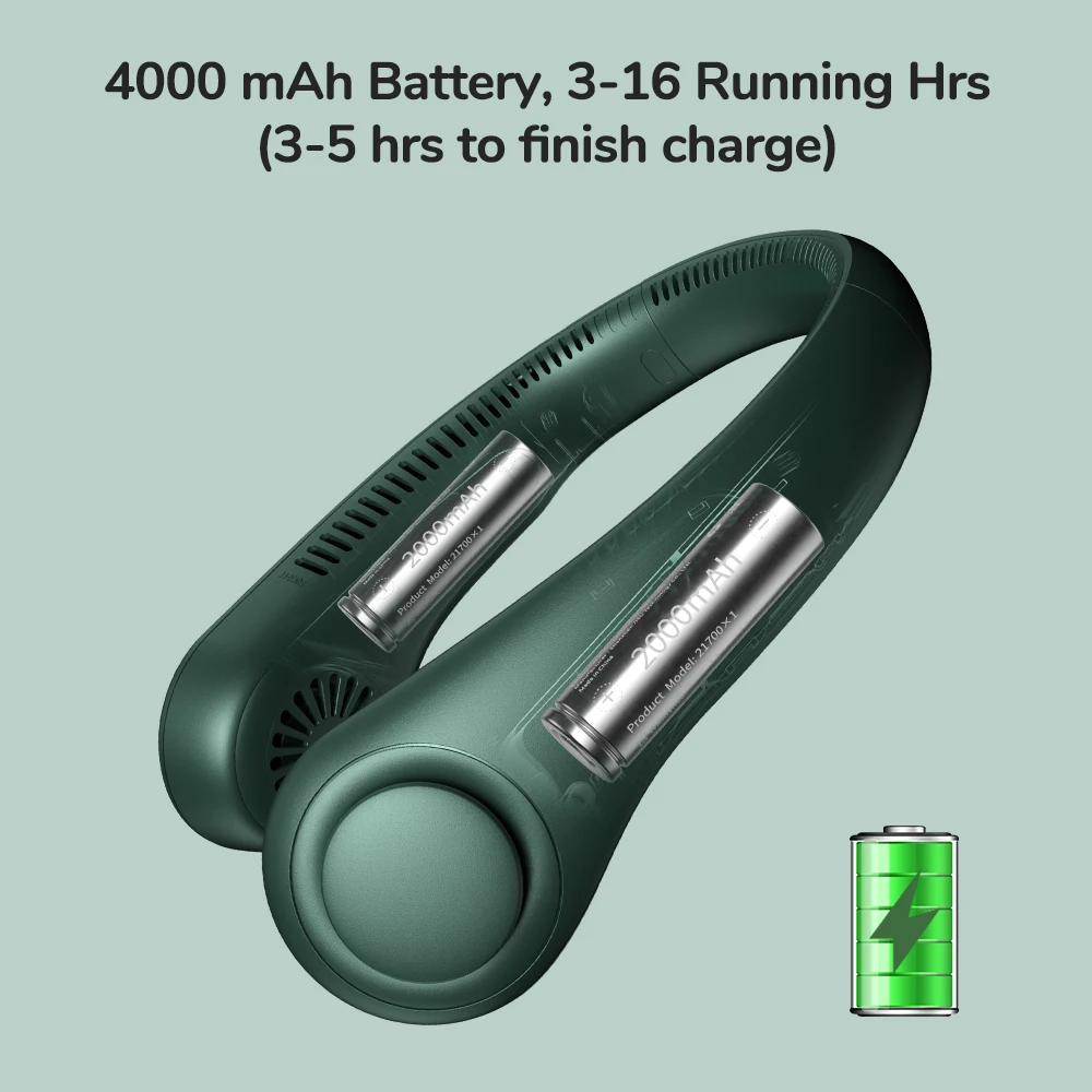 JISULIFE mini portable fan mute leaves neck movement USB rechargeable outdoor ventilation device |