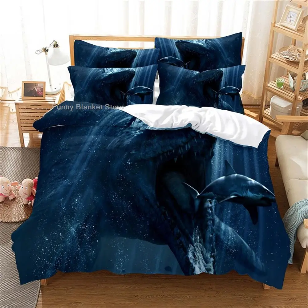 

Dinosaur shark Fashion Bedding Set 2/3pcs 3D Digital Printing Duvet Cover Sets 1 Quilt Cover + 1/2 Pillowcases US/EU/AU Size