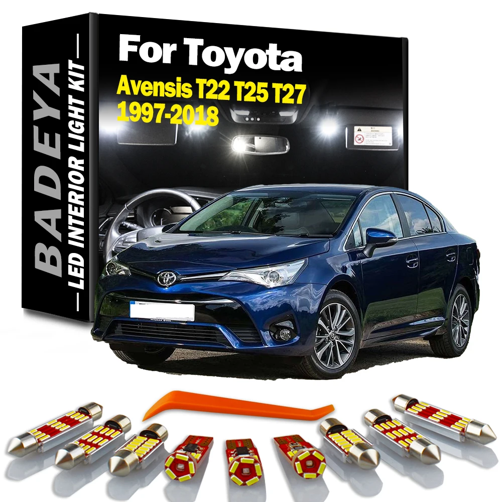 

BADEYA Canbus No Error LED Interior Map Dome Light Kit For Toyota Avensis T22 T25 T27 1997-2017 2018 Car Accessories Led Bulbs