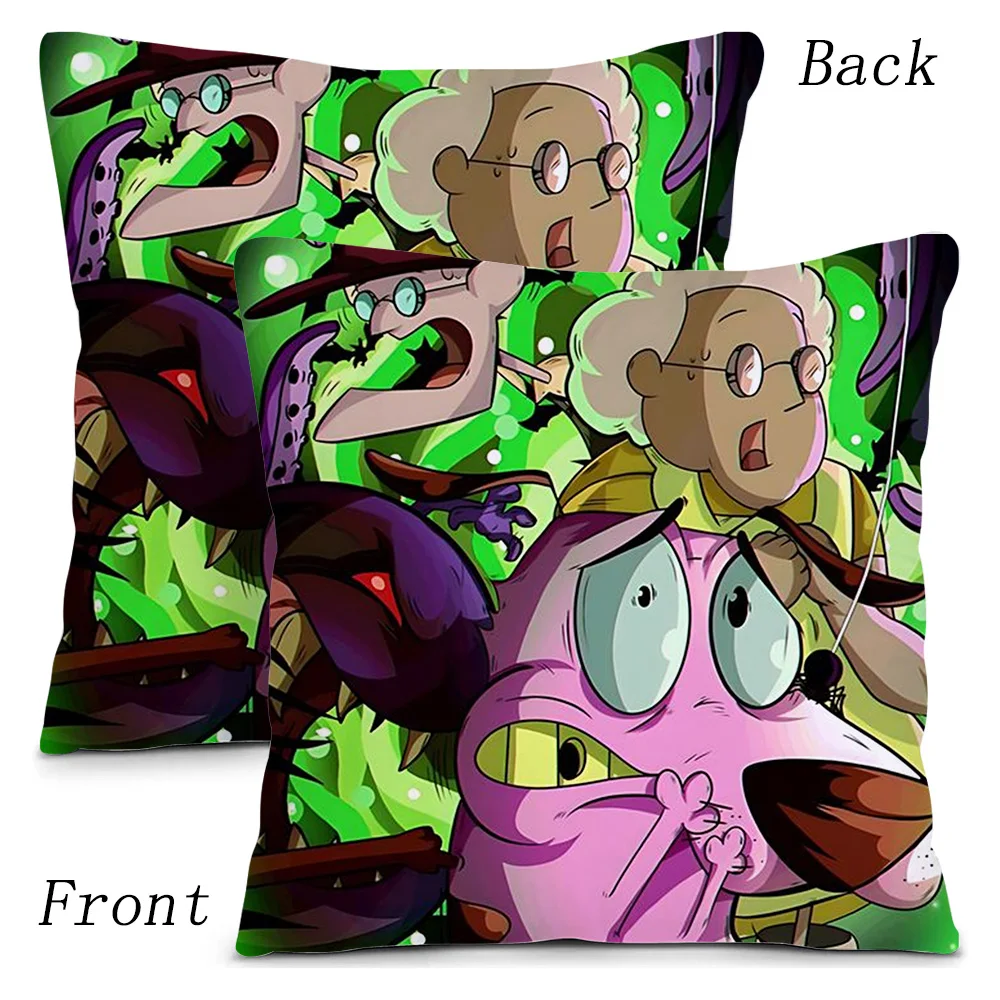 Cartoon C-COURAGE Pillow Covers Sofa Decorative Home Double-sided Printing Short Plush Cute Cushion Cover C-Cowardly Dog