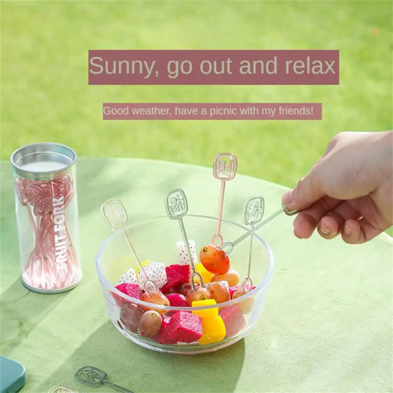 

Вилка пищевого класса 24 шт./бак, креативный маленький набор консервированных вилок, портативная вилка для фруктов, кухонные аксессуары, фио...