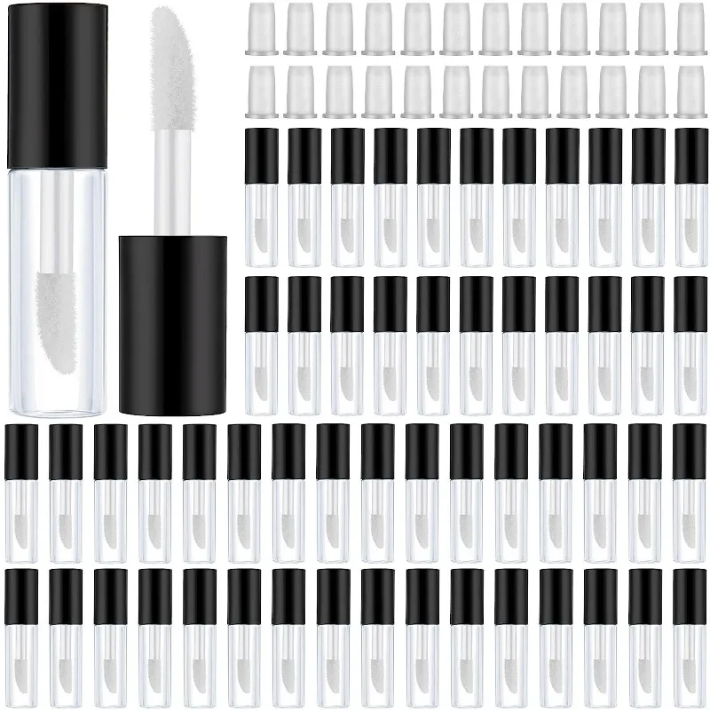 

100pcs 1.2ml Black Mini Empty Lip Balm Bottles Portable Travel Diy Lip Gloss Makeup Containers for Women and Girl Lipstick Tubes