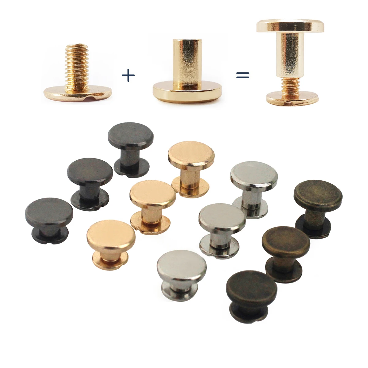 

10pcs New Binding Chicago Screws Metal Nails Studs Rivets For Photo Album Desk calendar menu Leather Craft Belt Wallet Fasteners