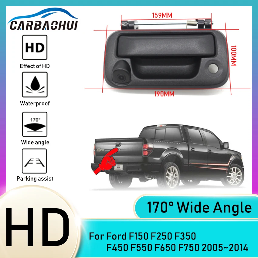 

HD Car Tailgate Handle Backup Rear trunk handle Camera For Ford F150 F250 F350 F450 F550 F650 F750 2005~2014 2015 2016 Camera