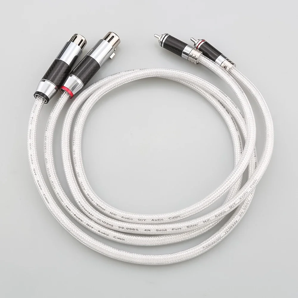 IC102AG 99 998% чистый серебряный кабель из углеродного волокна RCA к XLR Hi-Fi аудио