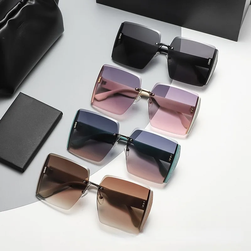 

Солнцезащитные очки без оправы UV400 для мужчин и женщин, модные роскошные брендовые винтажные дизайнерские солнечные очки в квадратной оправе, с защитой от ультрафиолета